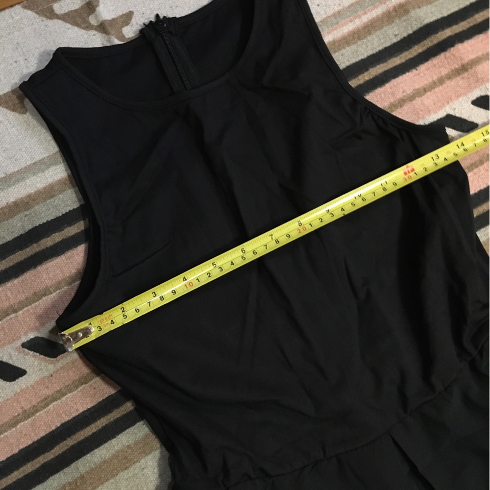 Halara SMALL women’s pantsuit jumpsuit open front black sleeveless 54” x 14”